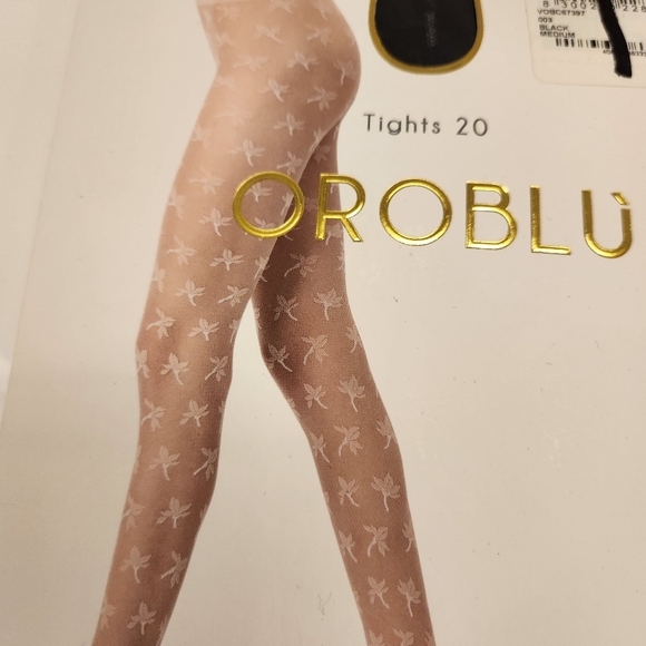 OROBLU Primroses Sheer Tights 20 Denier Size M Black - Picture 5 of 9